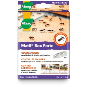 Maag Matil Box Forte Gel, confezione da 3 per il controllo delle formiche in casa e in giardino.