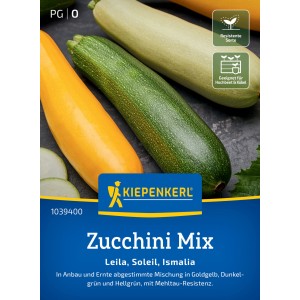 Kiepenkerl Mix de Courgettes : Variété de courgettes jaunes, vertes et claires, idéale pour le jardin et le potager surélevé.