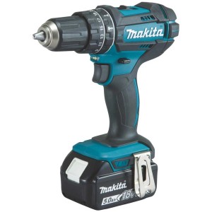 Visseuse à percussion sans fil Makita LXT 18V avec batterie. Visseuse sans fil compacte noire et turquoise.