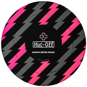 Protections de freins à disque Muc-Off Bolt (2 pcs) pour entretien vélo, rose/gris.