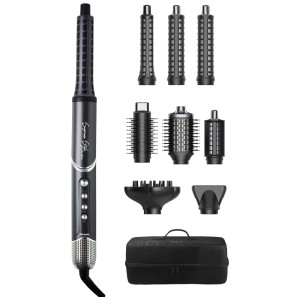 Trisa Multistyler Supreme Style, outil de coiffure 9 pièces gris argenté avec accessoires et étui.