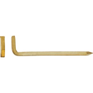 10er Set LUX Stahlhaken, 2x40mm, vermessingt. Winkelhaken zum Aufhängen und Befestigen.