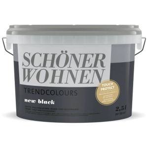 Secchio di pittura murale opaca per interni Schöner Wohnen Trend colore New Black.