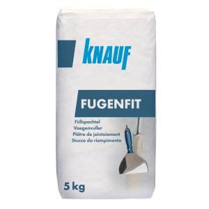 Knauf Fugenfit 5 kg enduit de rebouchage en sac, idéal pour combler les trous et lisser les surfaces.