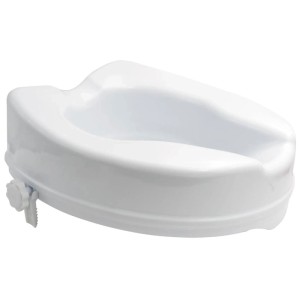 Rehausse-WC blanc Ridder Sam en plastique, améliore le confort d'assise dans la salle de bain.