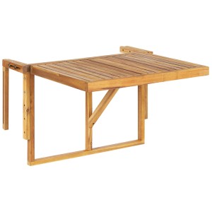 Tavolino da balcone Udine pieghevole in legno acacia marrone chiaro, 51x70x69 cm.