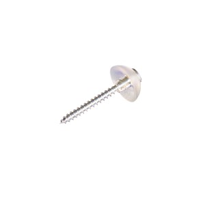 Vite in acciaio inox con rondella di tenuta per coperture in plastica, adatta per pannelli alveolari.
