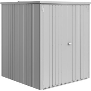 Armoire de jardin Biohort Large en métal argenté, idéale pour le jardin, la terrasse ou le garage.