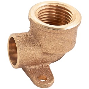Raccordo a parete a saldare in bronzo rosso da 36 mm per impianti idraulici e di riscaldamento.