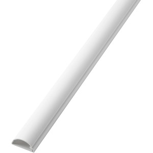 Goulotte de câbles D-Line blanche, demi-ronde, 30x15x2000 mm, pour la gestion des câbles.