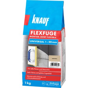 Knauf Flexfuge Universal Anemone 1 kg, stucco flessibile per piastrelle e pietra naturale.