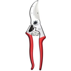 Cesoie Felco 4 per albero/giardino con manici rossi e lama argentata per tagli precisi.