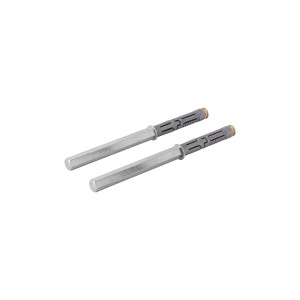 Deux supports d'étagère en acier Strongfix, hexagonaux, galvanisés.