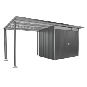 Auvent latéral Biohort pour abri de jardin AvantGarde A2/A6, taille L, gris quartz métallisé.