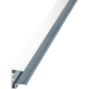 Profilo a U in alluminio bianco con gocciolatoio, 10 x 105 cm, per coperture in plastica.