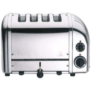 Tostapane Dualit Classic a quattro fette in metallo lucido. Tosta 4 fette contemporaneamente.