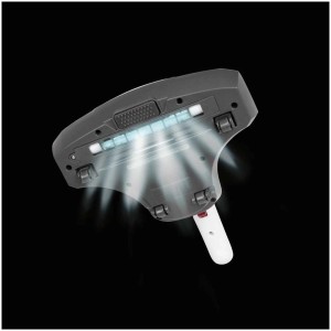 Aspirapolvere antiacaro MS 3079 con lampada UV in azione, dettaglio.