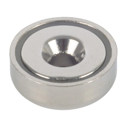 Fix-o-moll Topfmagnet Neodym mit Senkbohrung Silber 7 x 20 mm x Ø 4,5 mm