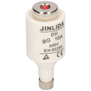 Fusibile a cartuccia DT II, ritardato, 500V, 10A, set da 5 per fusibili miniaturizzati.