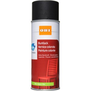 OBI Smalto Spray Nero opaco, bomboletta da 400ml. Uso universale per interni ed esterni.