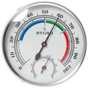 Termoigrometro analogico Möller Therm per misurare temperatura e umidità.