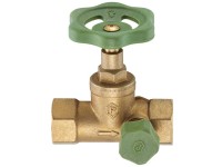 Durchgangsventil mit Entleerung Messing blank 1/2