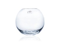 Vaso Rotondo In Vetro Trasparente Sandra Rich | Diametro 14 Cm Altezza 13 Cm | Spessore Vetro 6/12 Mm