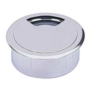 Passe-câble Hettich, Ø 60mm, chrome mat, pour équipement de meubles.