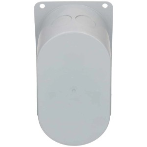 Scatola da incasso grigia UP con flangia, dimensione 2 x 1, per impianti elettrici.