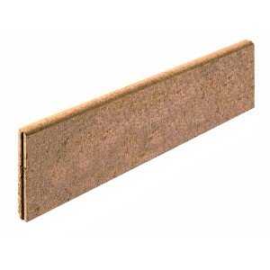 Bordura per prato in cemento marrone, arrotondata, 100x25x5 cm. Per bordure di aiuole e vialetti.