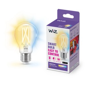 Lampadina LED WiZ E27 forma standard, chiara, 6.7W. Lampada smart con WiFi e Bluetooth.