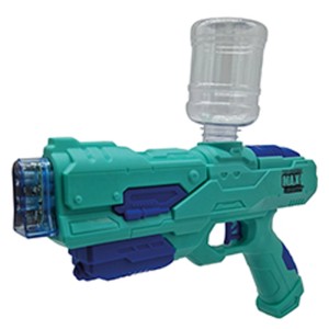 Pistolet à eau électronique Max Liquidator, turquoise et bleu, avec réservoir d'eau.