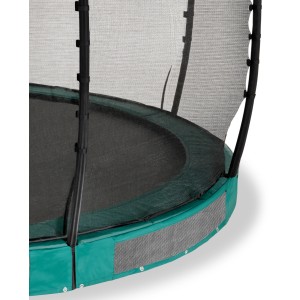Trampolino interrato verde EXIT Allure Classic Ø 427 cm con rete di sicurezza.