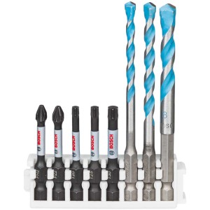 Jeu d'embouts de vissage Bosch Impact Control avec forets universels, 8 pièces.