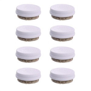 Lot de 8 patins de rechange Wagner QuickClick Duo, Ø 20 mm, marron/blanc. Feutre protège les sols.