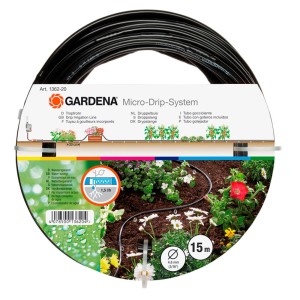 Gardena Tubo gocciolante di prolunga, 4,6 mm, 15 m, per sistemi Micro-Drip per irrigazione giardino.