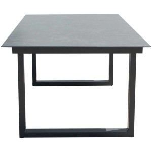Tavolo da giardino in ceramica antracite Acamp Hollywood con struttura in alluminio, 100x200 cm.