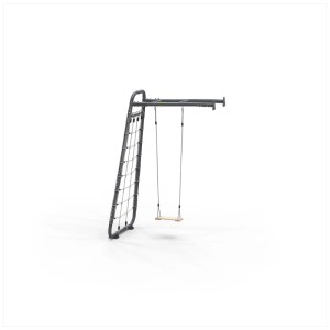 Exit Toys GetSet Monkeybar MB110 da parete, acciaio grigio con rete da arrampicata e altalena.