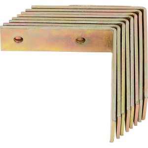 8 staffe angolari per sedia, 60x60x18 mm, zincate gialle, per costruzioni in legno fai da te.