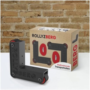 Rollyzberg roulettes de transport lot de 2 avec sangles, noir. Aides au transport pour meubles et plus.