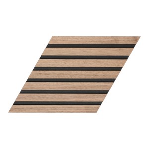 Designpaneel Raute Walnuss, MDF schwarz, 26,5x46cm, 3er Set. Akustikpaneel für Wand- und Deckengestaltung.