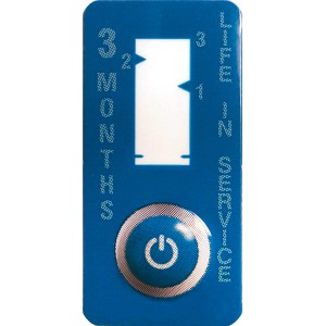 Minuteur bleu pour rappeler le changement de filtre des filtres à charbon actif OBI pour hottes aspirantes.