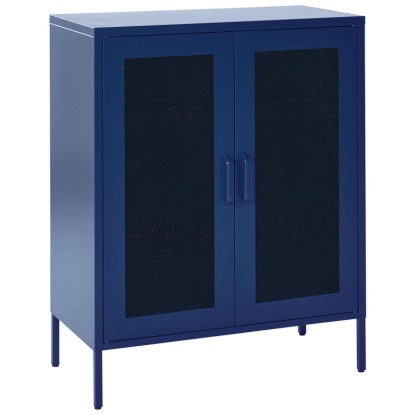 Beliani Vitrine Wakatipu Acier Bleu marine (HxlxP) 102 x 80 x 40 cm