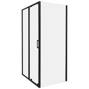 Beliani Cabine de douche Yoro verre transparent et noir 185 x 80 x 100 cm