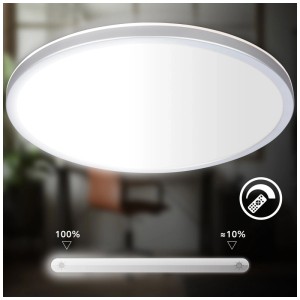 Plafonnier LED Briloner Kada, chrome mat, Ø 42 cm, avec fonction de variation et contrôle de la température de couleur.