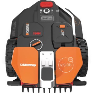 Robot tondeuse Worx Landroid Vision M800, vue de dessus. Tondeuse intelligente sans fil périphérique.