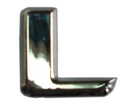 Sticker Buchstabe L Chrom 3D / 3 x 3 cm