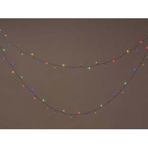 Guirlande lumineuse LED multicolore de 720 lumières pour l'extérieur, avec des lumières rouges, vertes, bleues, idéale pour jardin et terrasse.