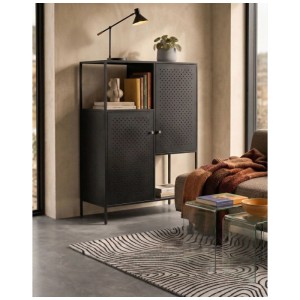 Beliani Armoire de bureau Rakaia noire 106 x 76 x 35 cm