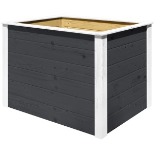 Elemento modulare per aiuola rialzata Weka, 100x69x71 cm, antracite. Aiuola rialzata in legno con pellicola e protezione per topi.